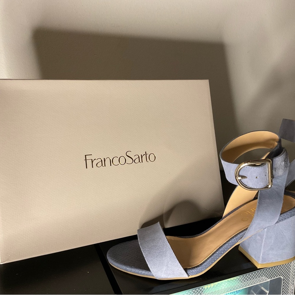 Franco Sarto Suede Block Heeled Sandals
